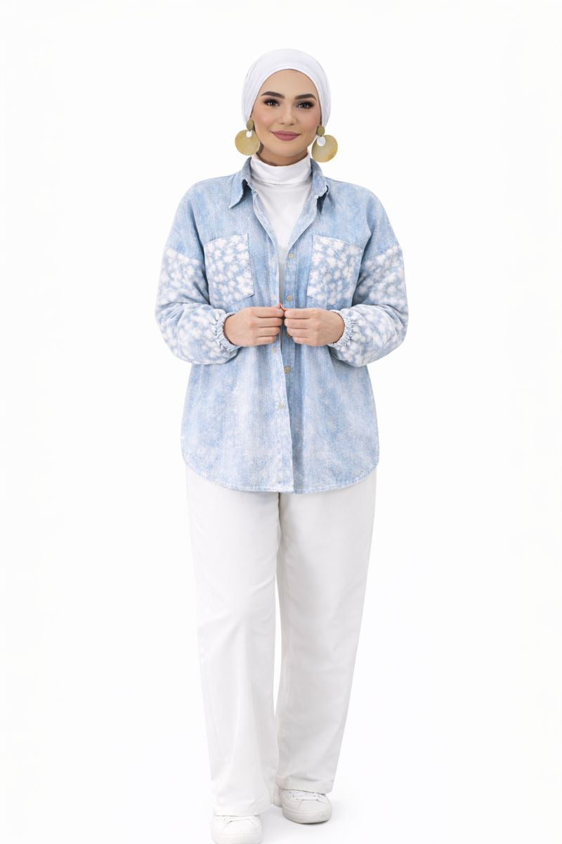 Embroidered Denim Shirt