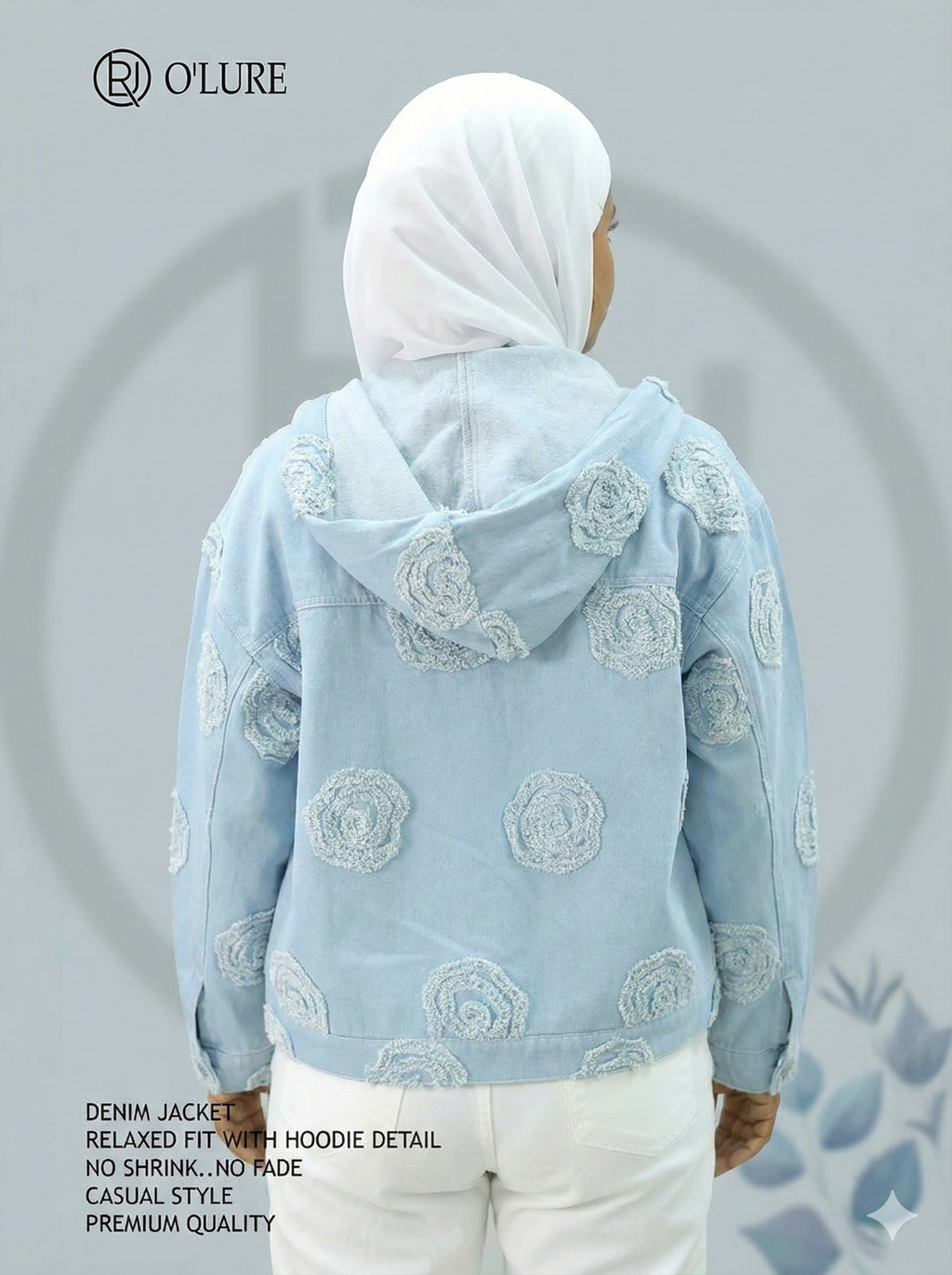 جاكيت سكاي روز الدنيم المطرّز