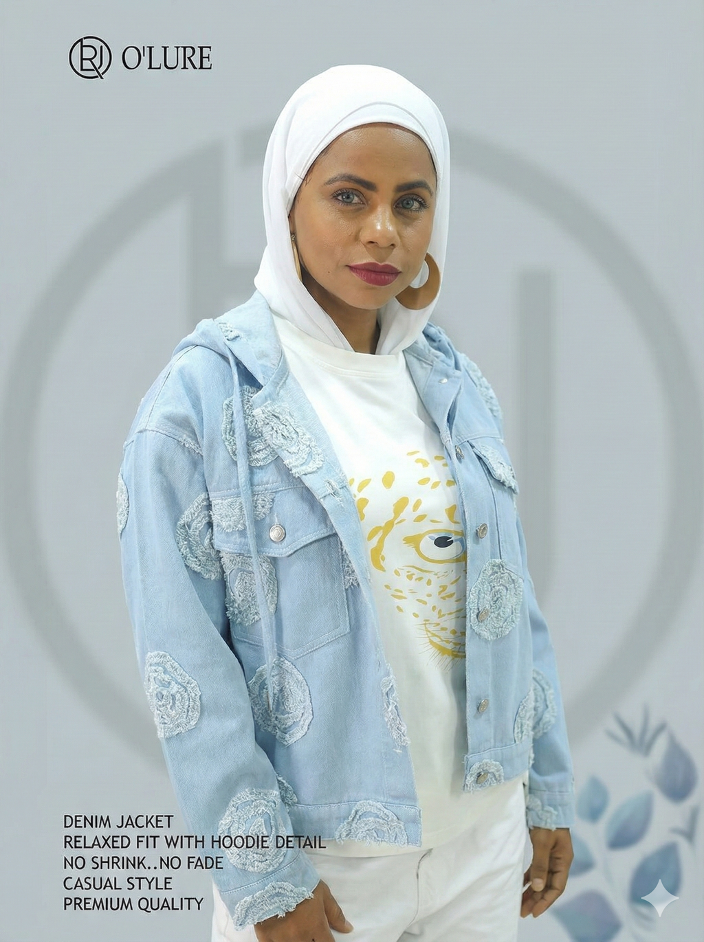 جاكيت سكاي روز الدنيم المطرّز